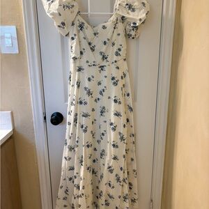 Floral Puff Sleeve Maxi Dress